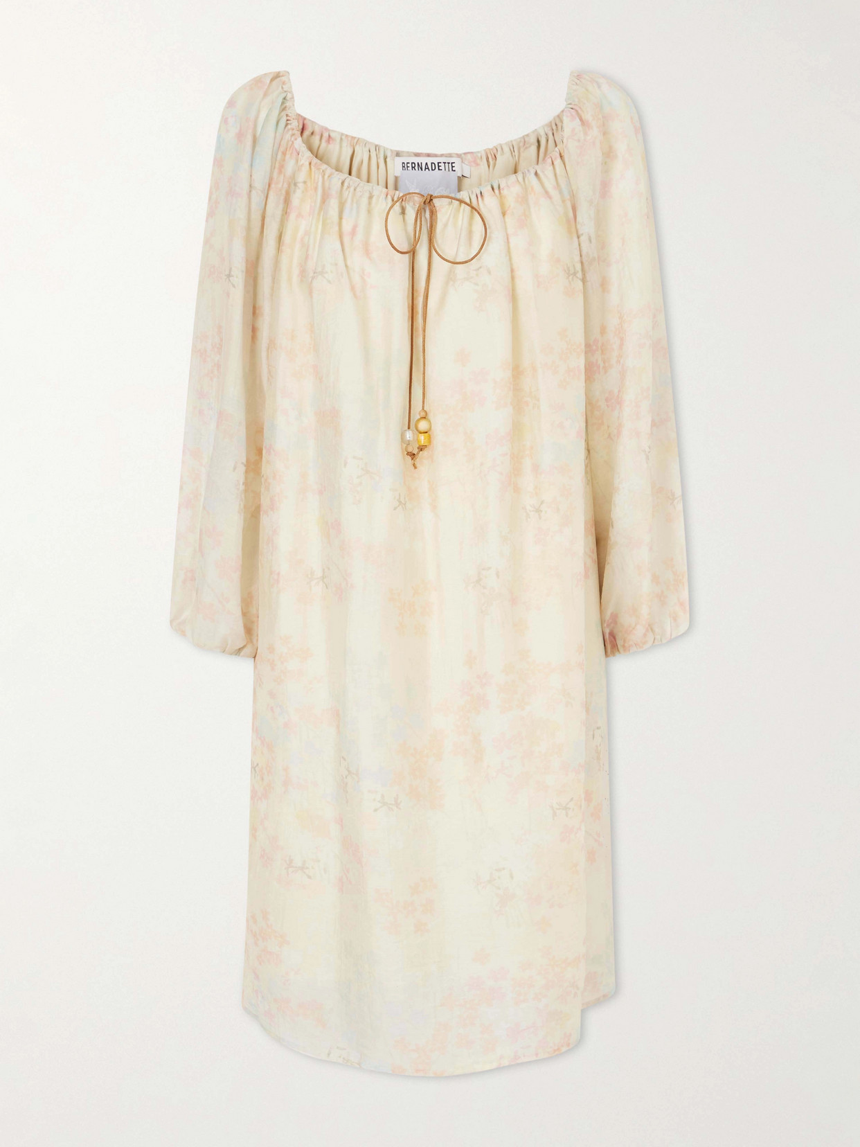 Bernadette Bonnie Floral-print Lyocell-blend Mini Dress In Neutral