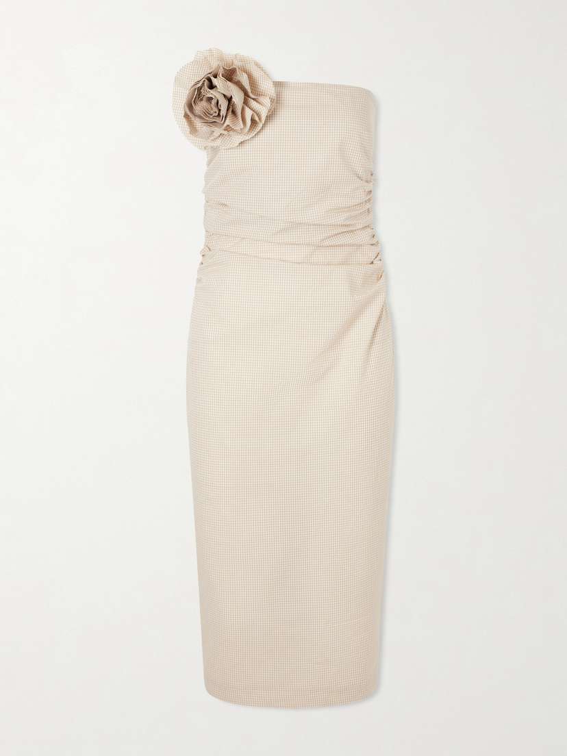 BERNADETTE Vera Embellished Gingham Cotton Midi Dress | Thumbnail 5
