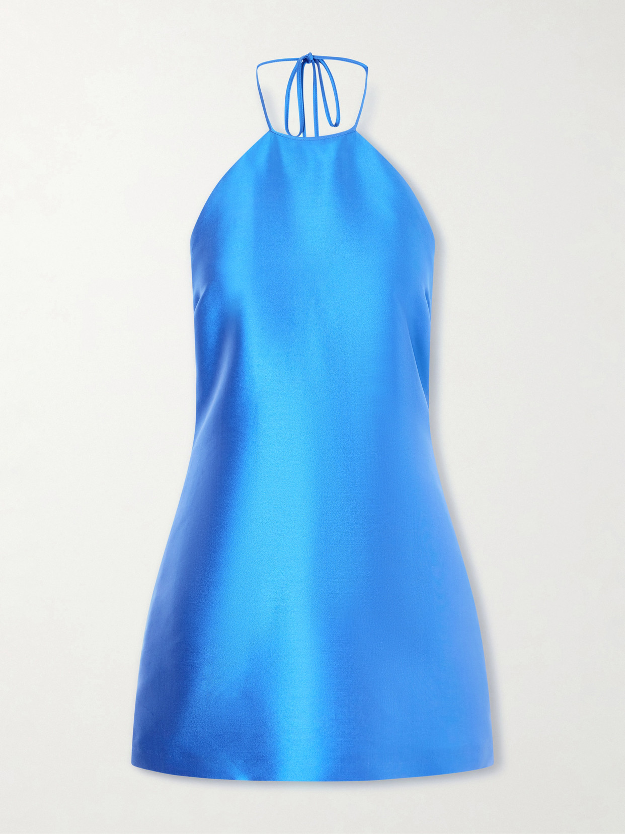 Bernadette Crepe Halterneck Mini Dress In Blue