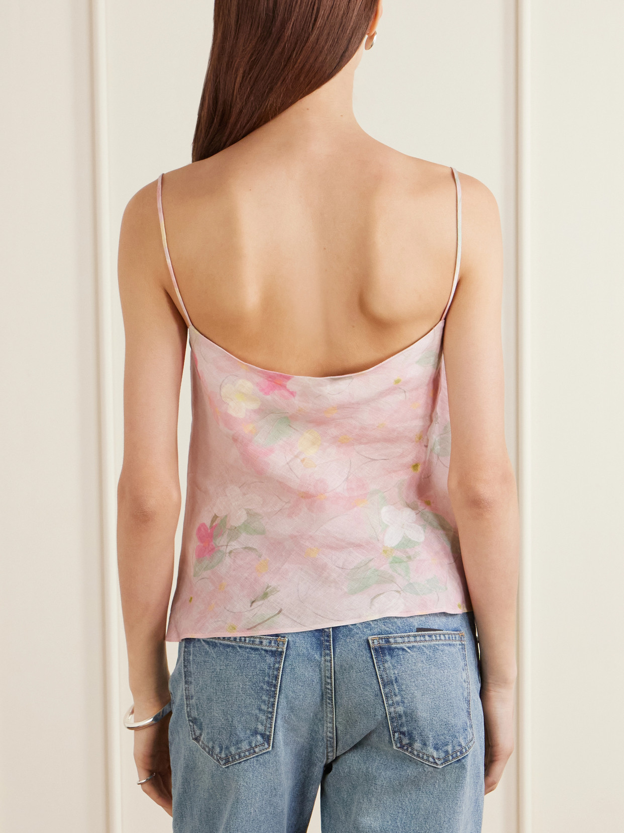 Riri Floral-Print Linen Camisole