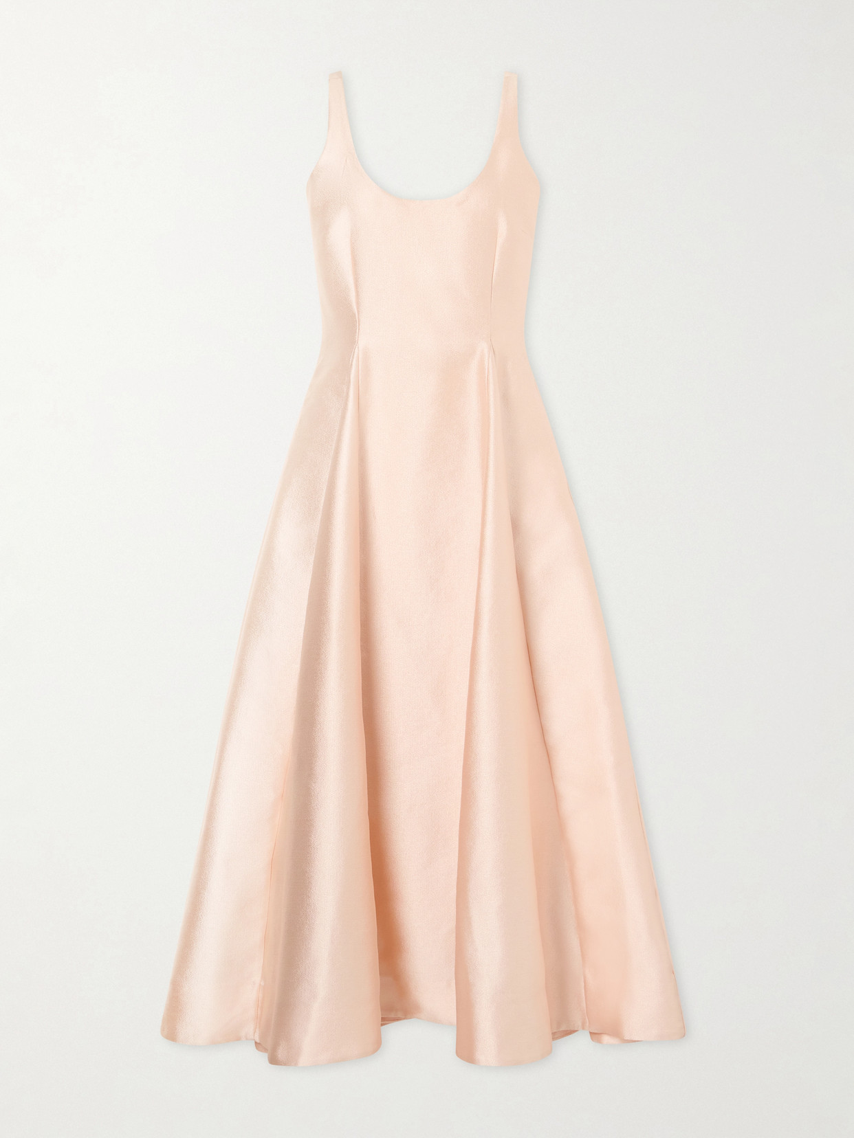 Bernadette Charles Paneled Pebble-crepe Midi Dress In Gray