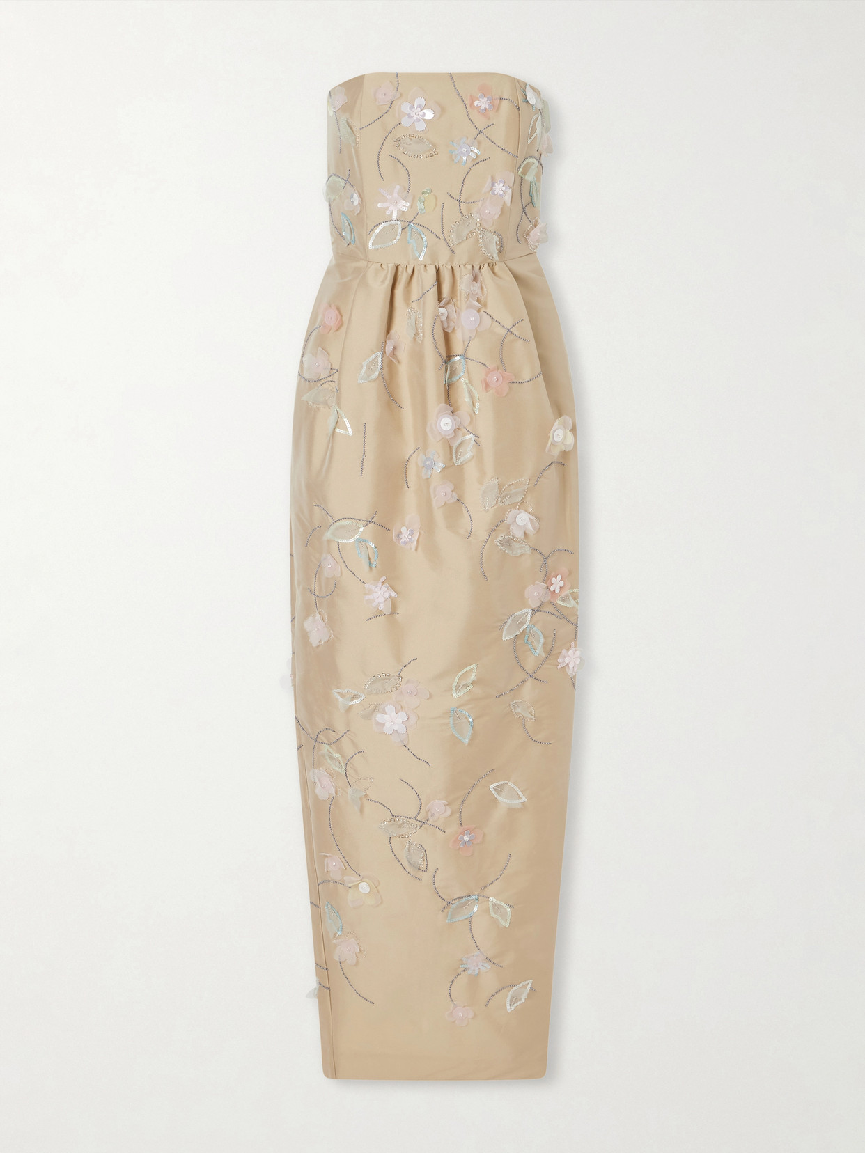 BERNADETTE - Lena Embellished Taffeta Gown - Beige
