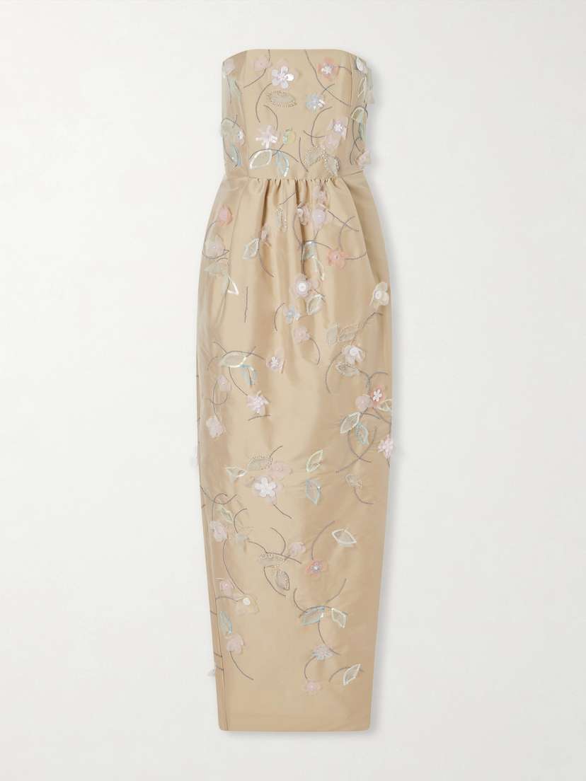 BERNADETTE Lena Embellished Taffeta Gown