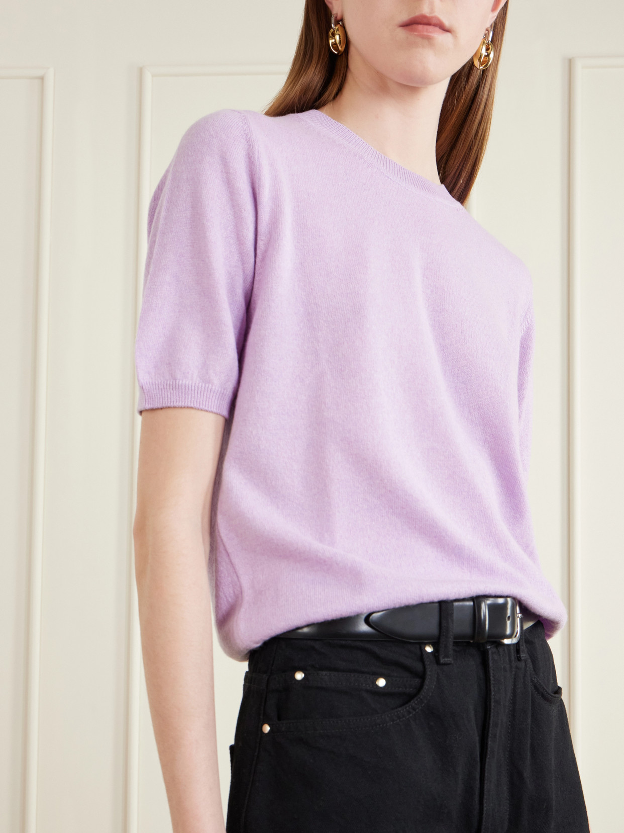 &Daughter - Emer Cropped Cashmere And Cotton-Blend T-Shirt
