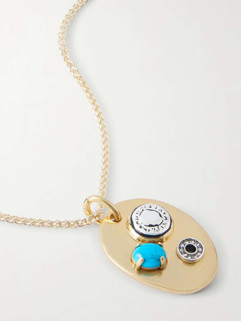 MAISON MAYLE Arpelle Gold-plated, Turquoise, Pewter And Crystal Necklace