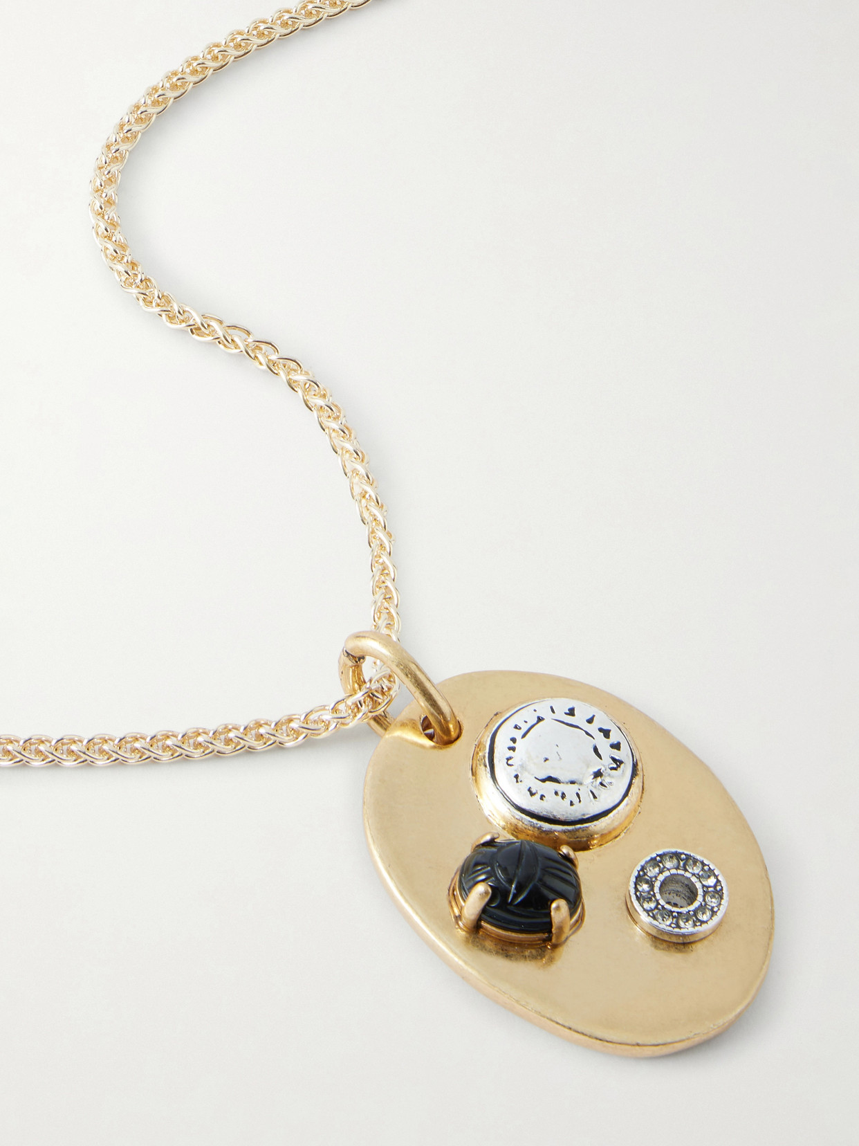 Maison Mayle Arpelle Gold-plated, Glass, Pewter And Crystal Necklace