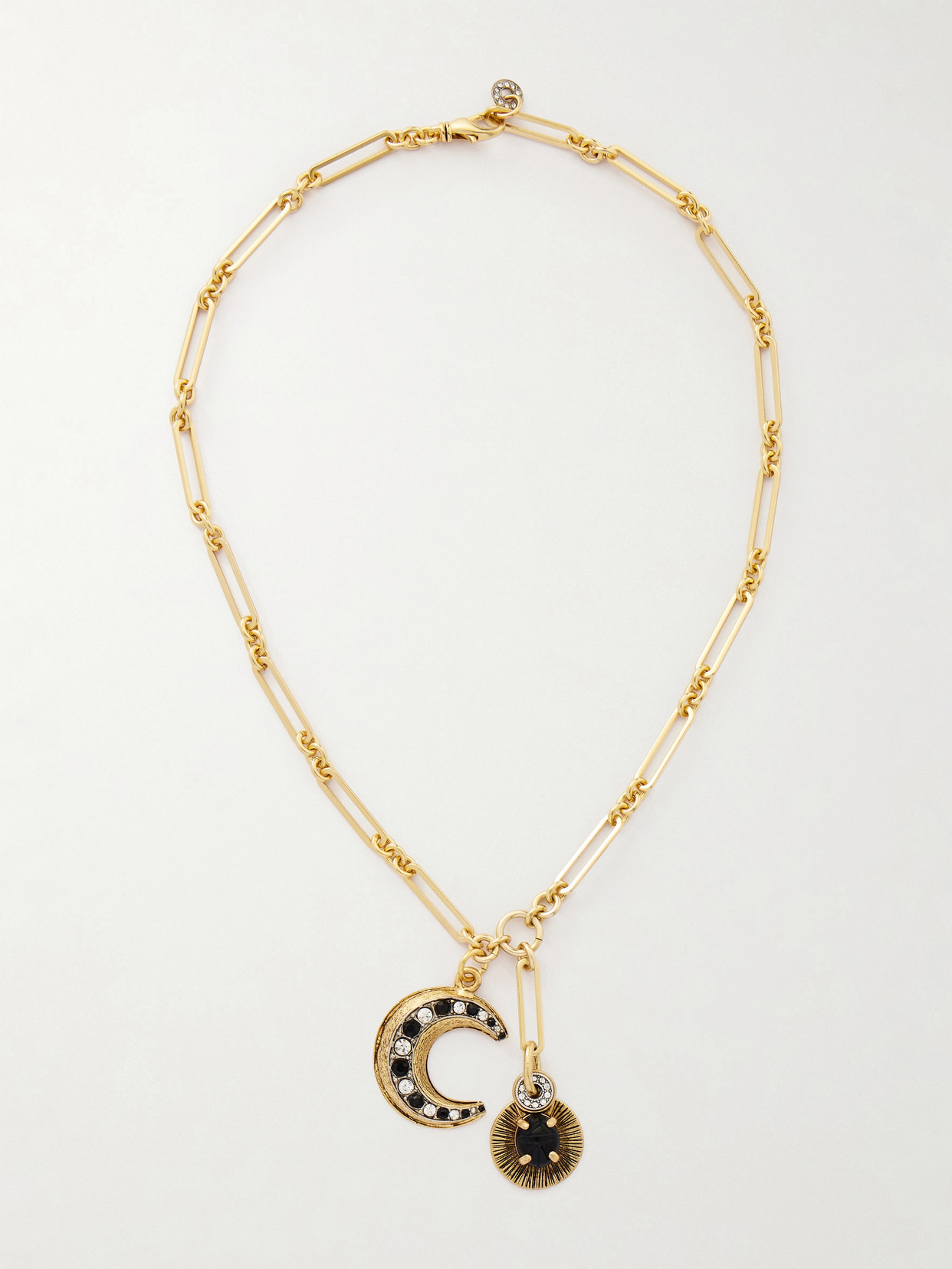 Maison Mayle Soli Luna Gold-plated, Crystal And Obsidian Necklace