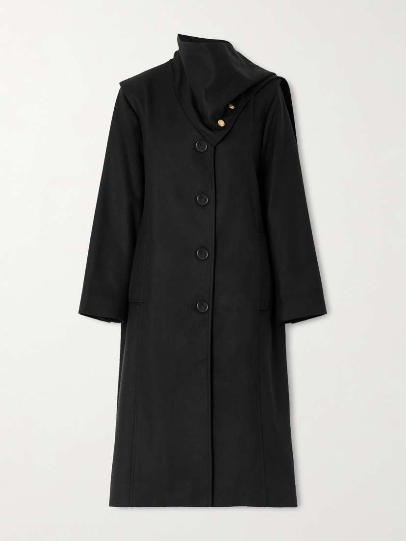 MAISON MAYLE Isadore Scarf-detailed Wool-blend Coat