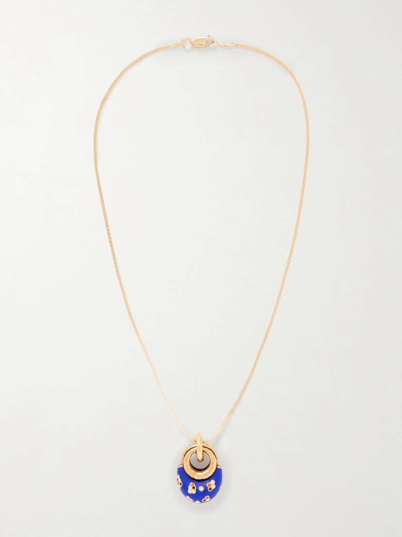 MAISON MAYLE Niki Drop Gold-plated And Enamel Necklace