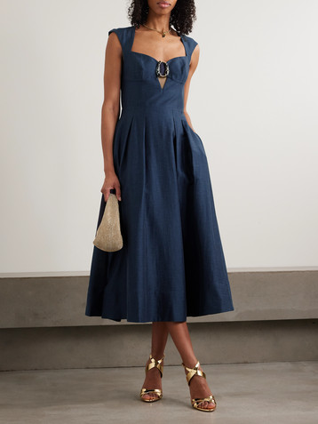 vivienne westwood gathered cotton poplin midi dress Vivienne Westwood Gathered Cotton Poplin Midi Dress in Black
