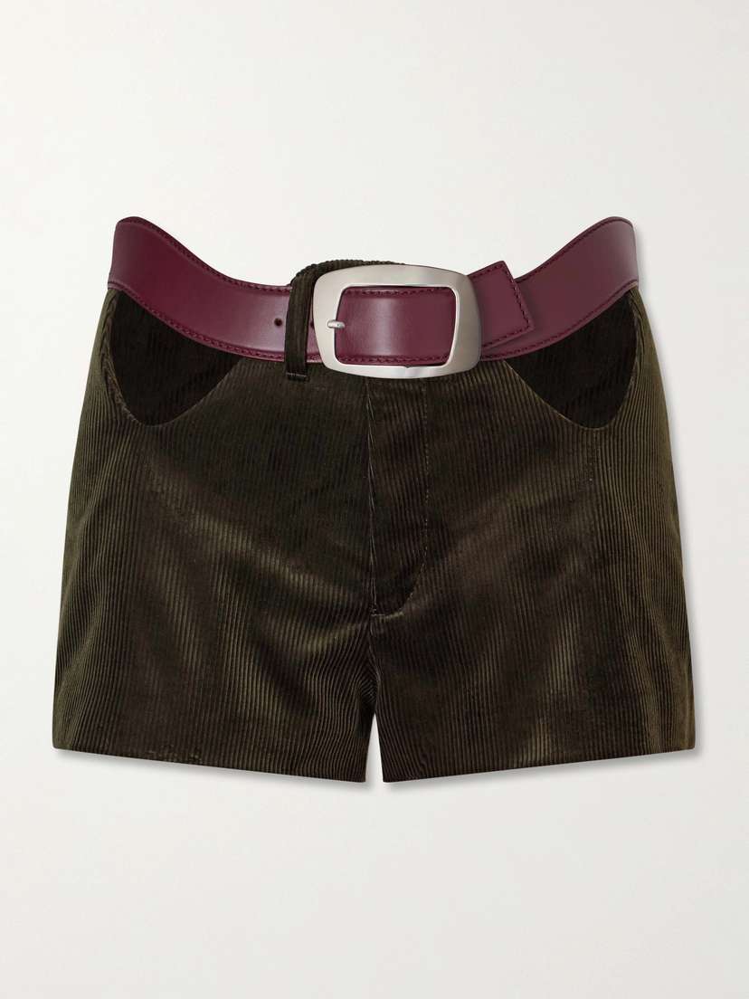 Jean Paul Gaultier Cut-out Cotton-corduroy Shorts