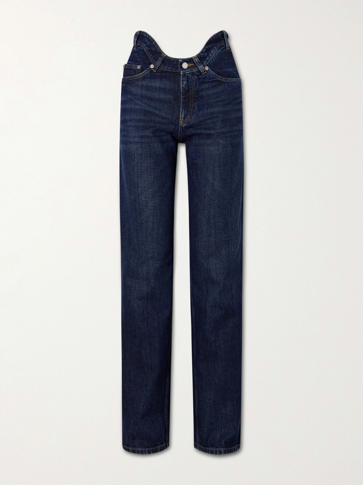 Jean Paul Gaultier High-rise Straight-leg Jeans In Blue