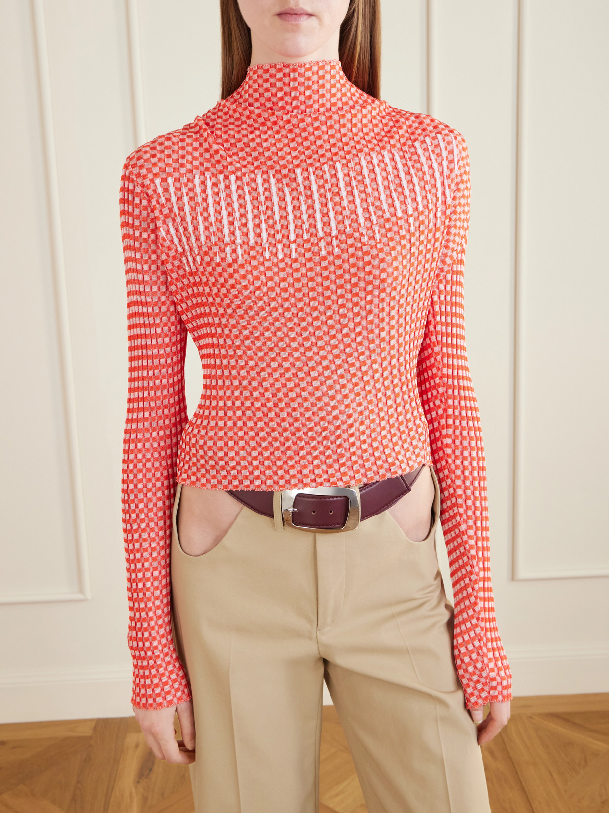 Gingham Illusion Woven T-Shirt
