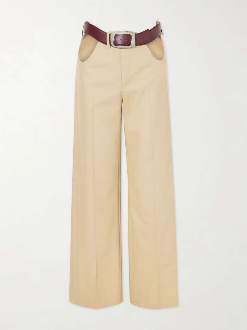 Jean Paul Gaultier Cut-out Mid-rise Straight-leg Cotton Pants