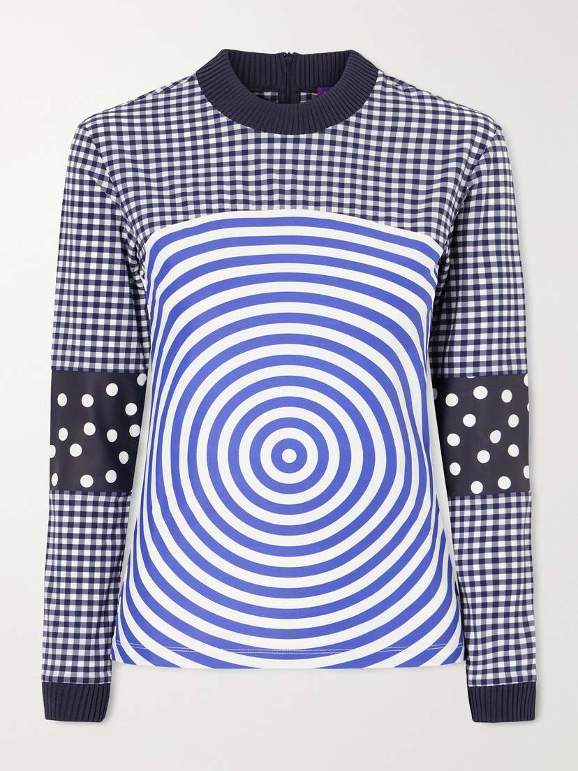 Jean Paul Gaultier Ribbed-knit Trimmed Printed Poplin Jersey - Women's Clothing