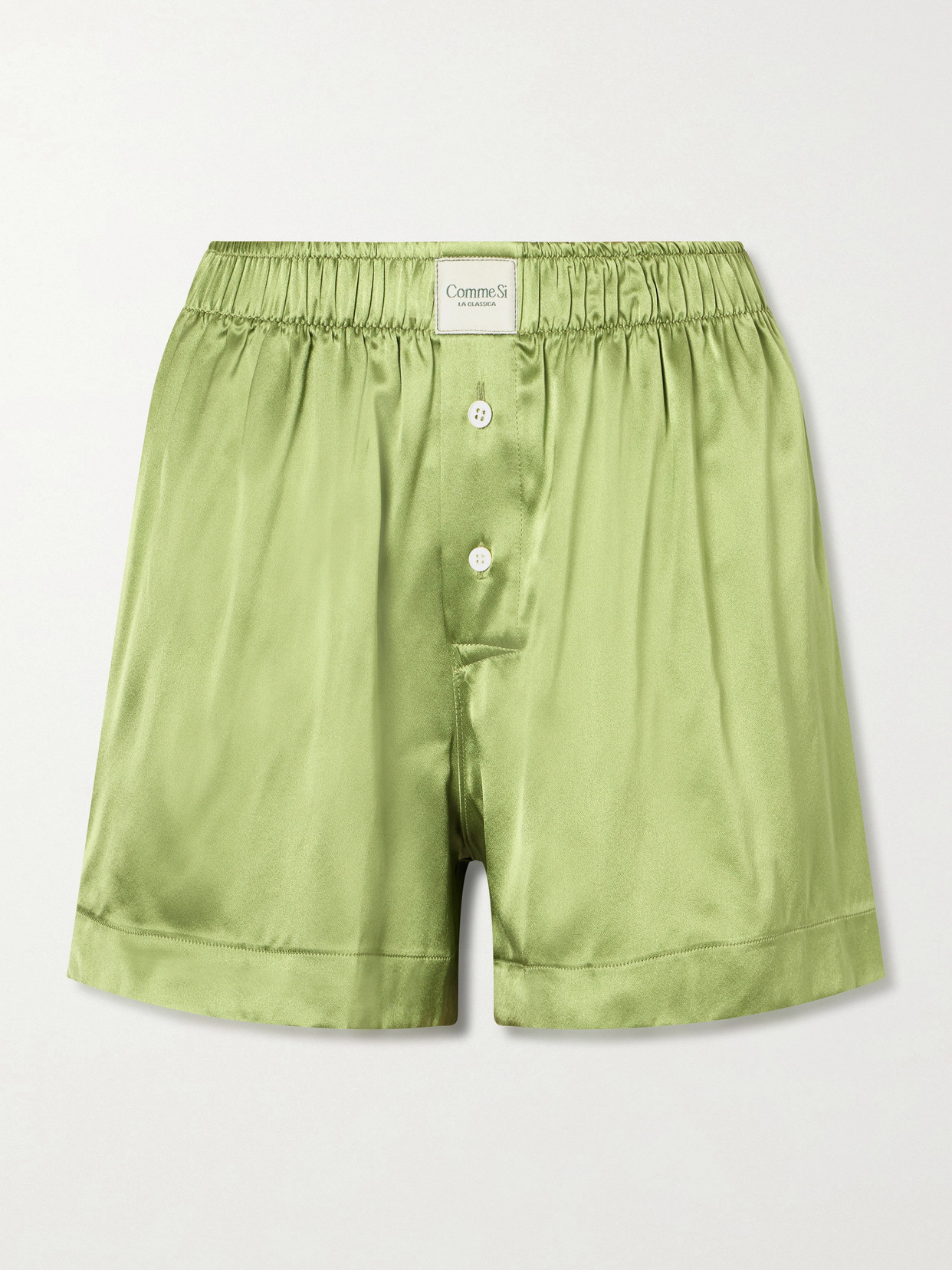 Comme Si Silk Boxer Classica Short In Green