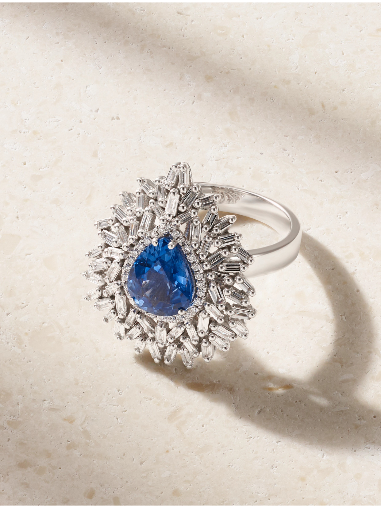 Suzanne Kalan Ceylon 18-karat White Gold, Sapphire And Diamond Ring In Metallic