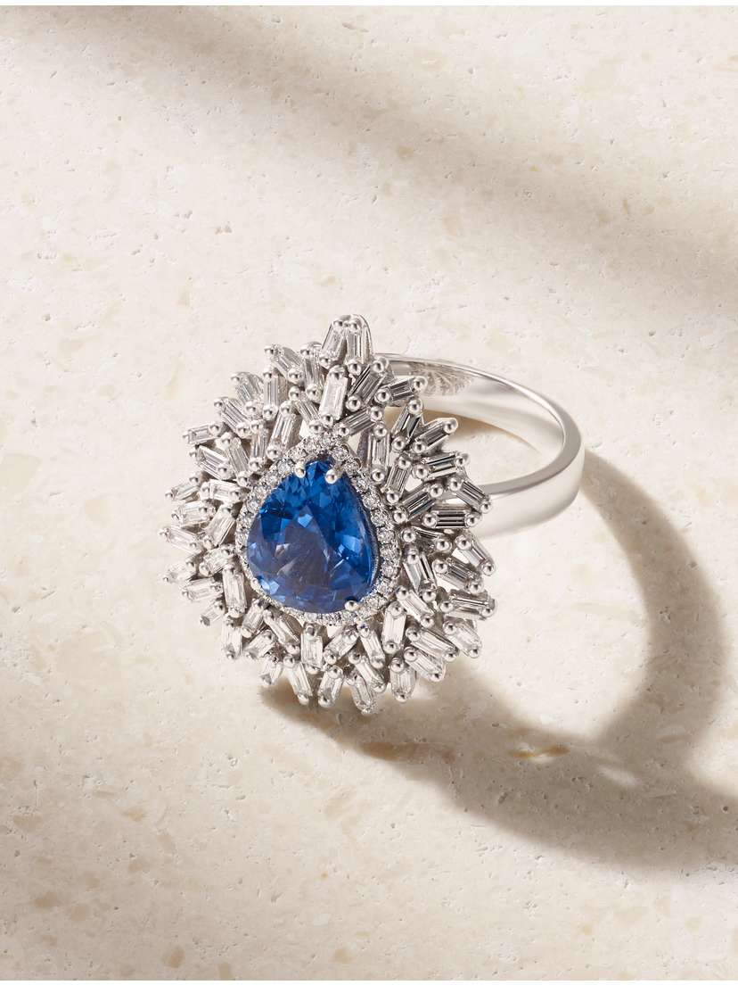 Suzanne Kalan Ceylon 18-karat White Gold, Sapphire And Diamond Ring