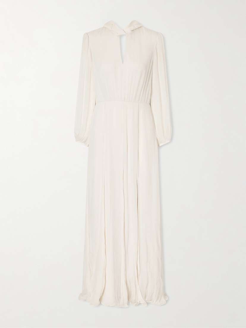 Saloni Floral-print Silk-crepon Gown