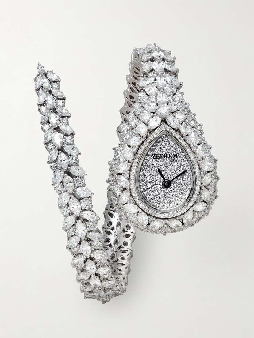 YEPREM Y-momento 18-karat White Gold And Diamond Watch