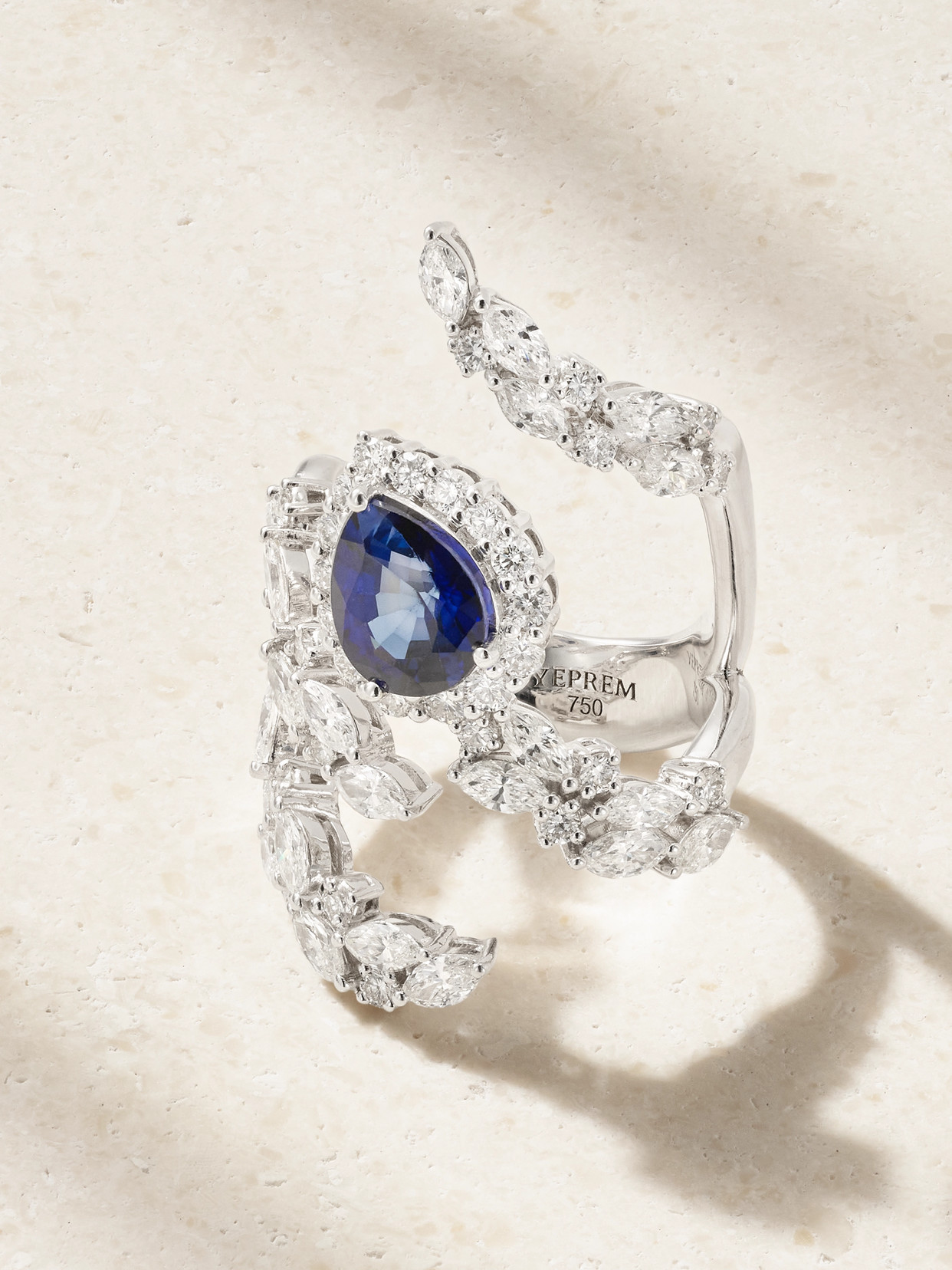 Yeprem 18-karat White Gold, Sapphire And Diamond Ring In Yellow