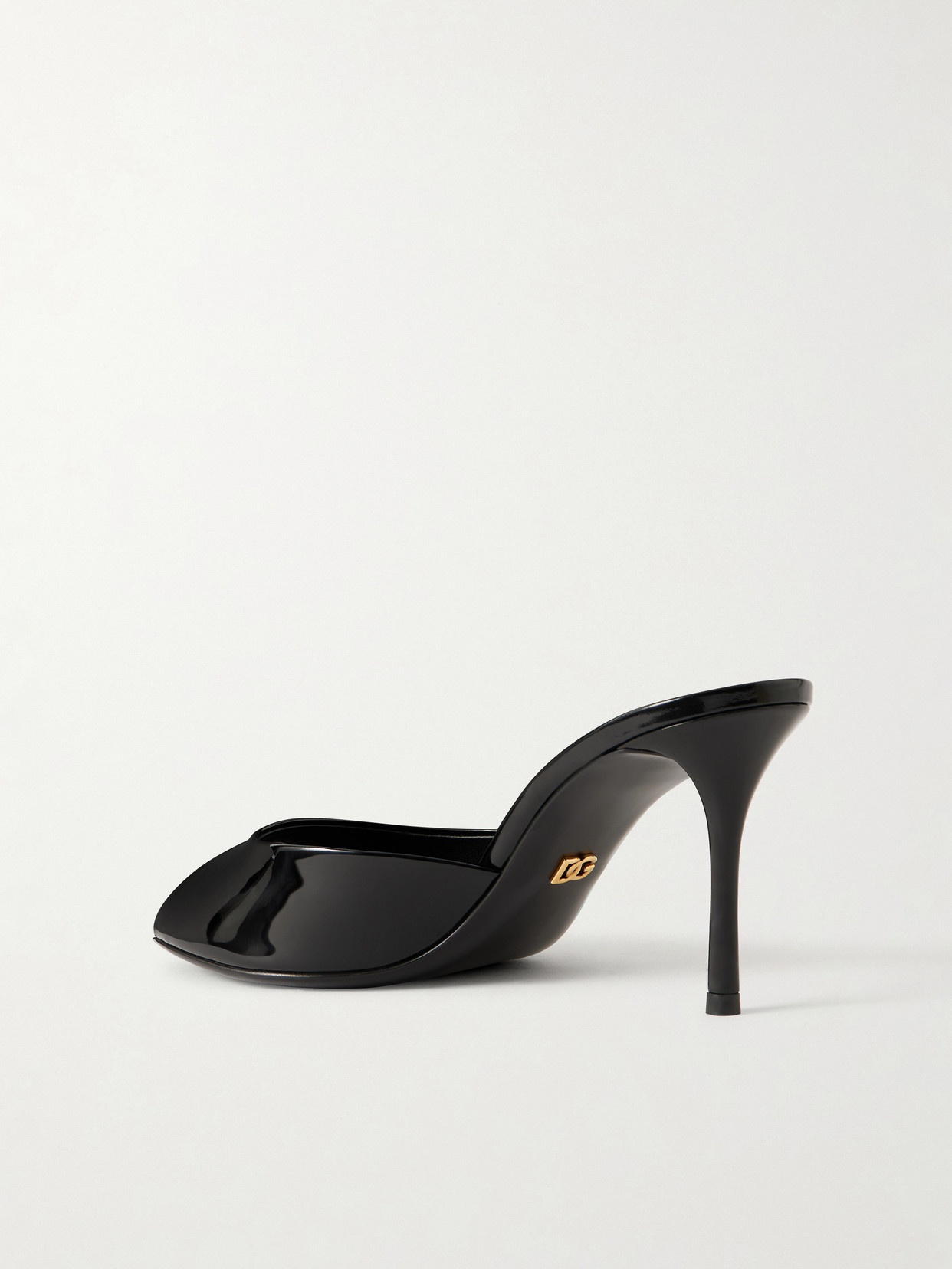 Dolce & Gabbana 75mm Vernice Patent Leather Mule Sandals In Black