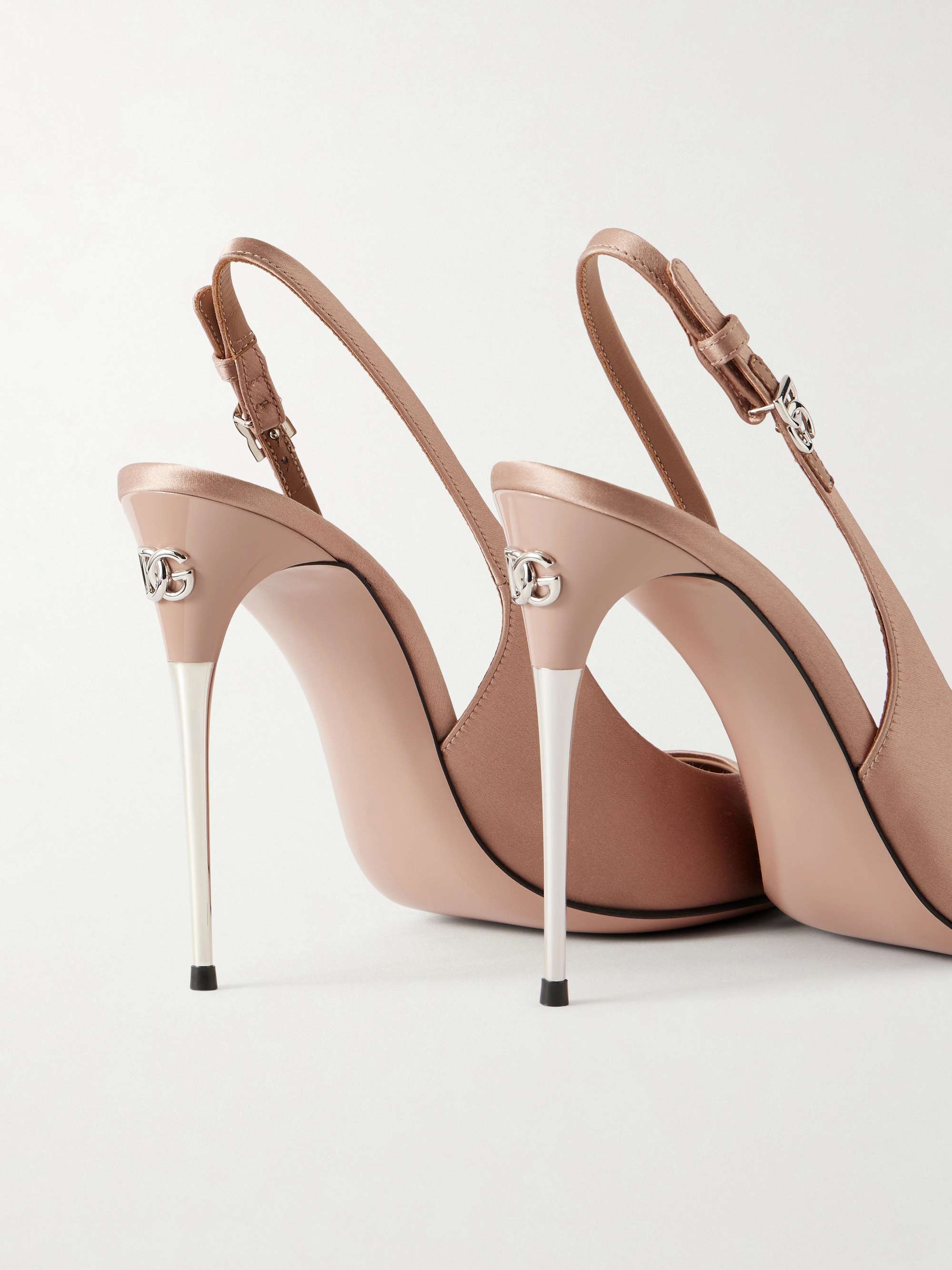 DOLCE&GABBANA Satin slingback pumps | NET-A-PORTER