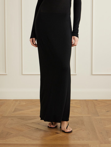 COLLEEN ALLEN Stretch TENCEL™, silk and cashmere-blend maxi skirt