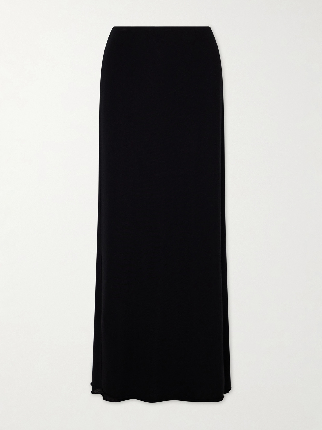 Colleen Allen Stretch Tencel™, Silk And Cashmere-blend Maxi Skirt In Black