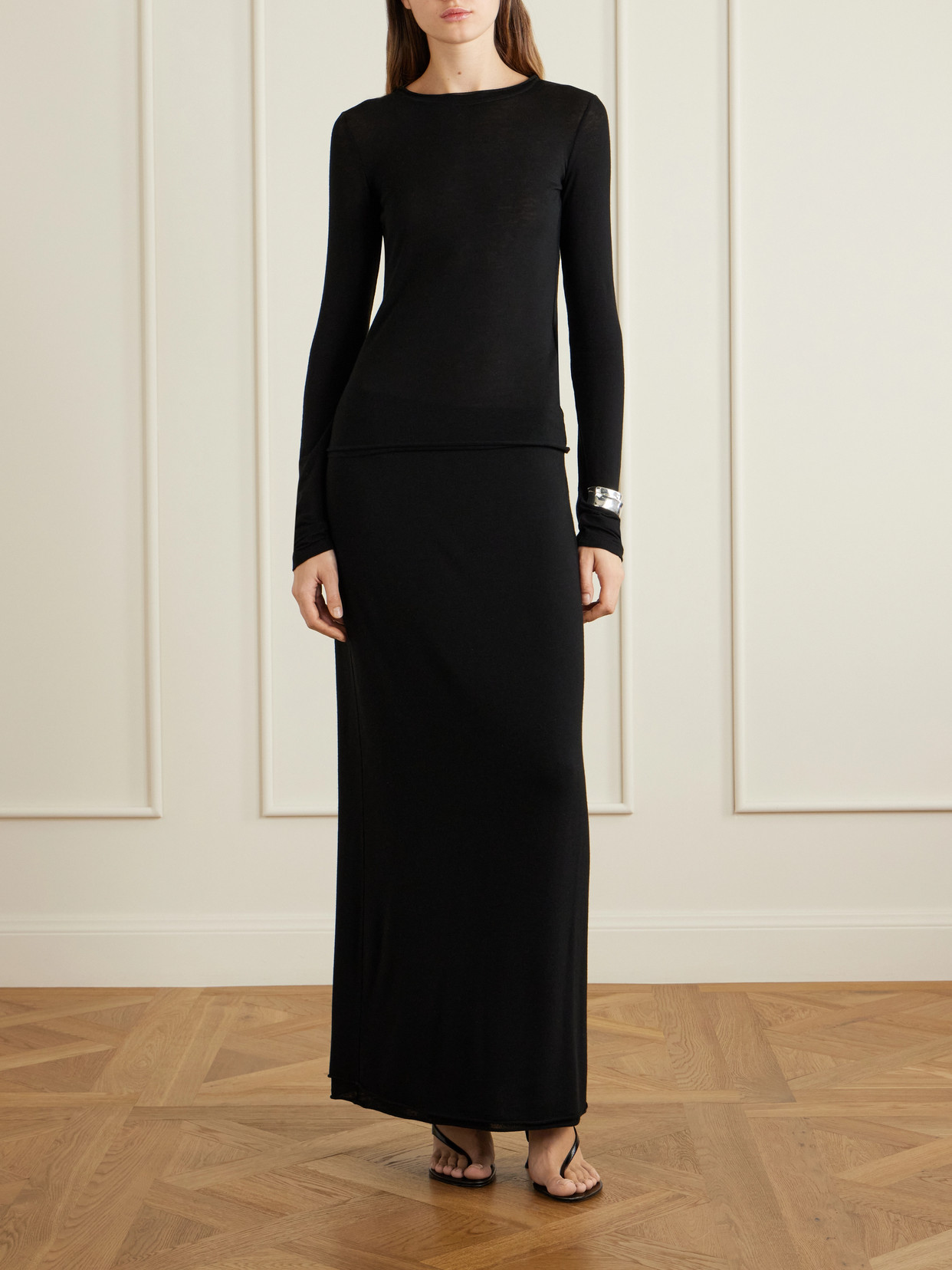 Stretch Tencel Modal, Silk And Cashmere-Blend Maxi