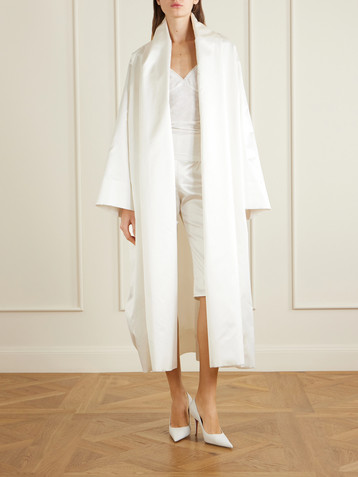 COLLEEN ALLEN Silk duchesse-satin coat
