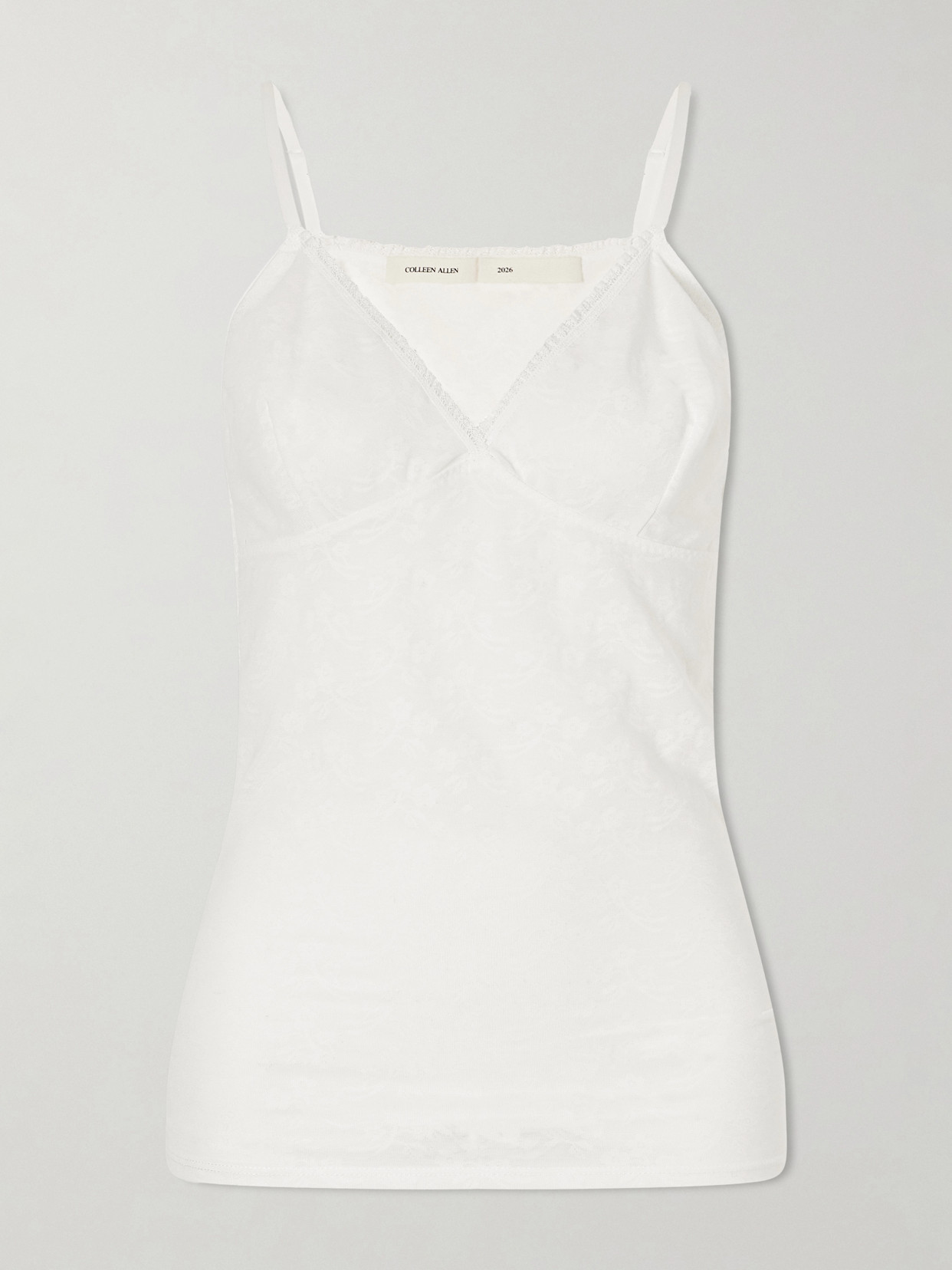 Colleen Allen Floral Vintage Mesh Tank In White