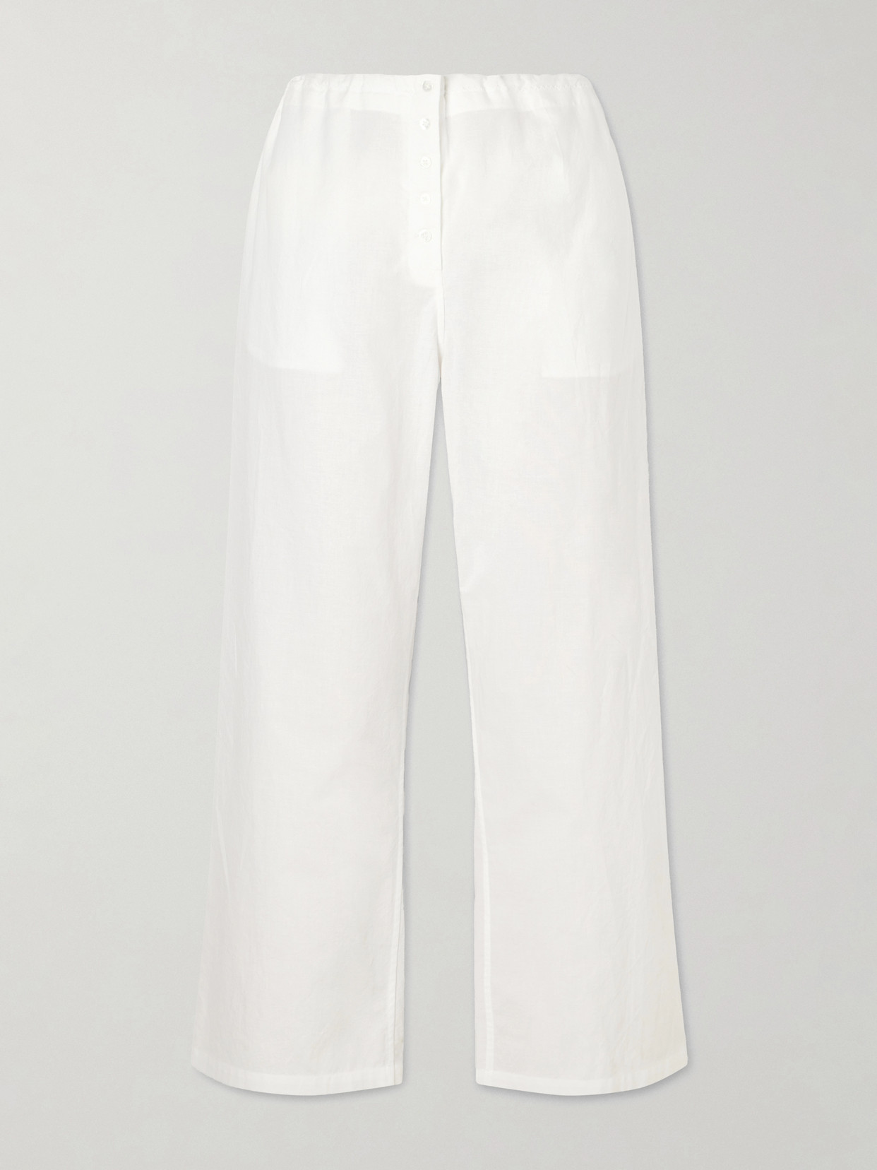 Colleen Allen Cotton-voile Wide-leg Pants In White