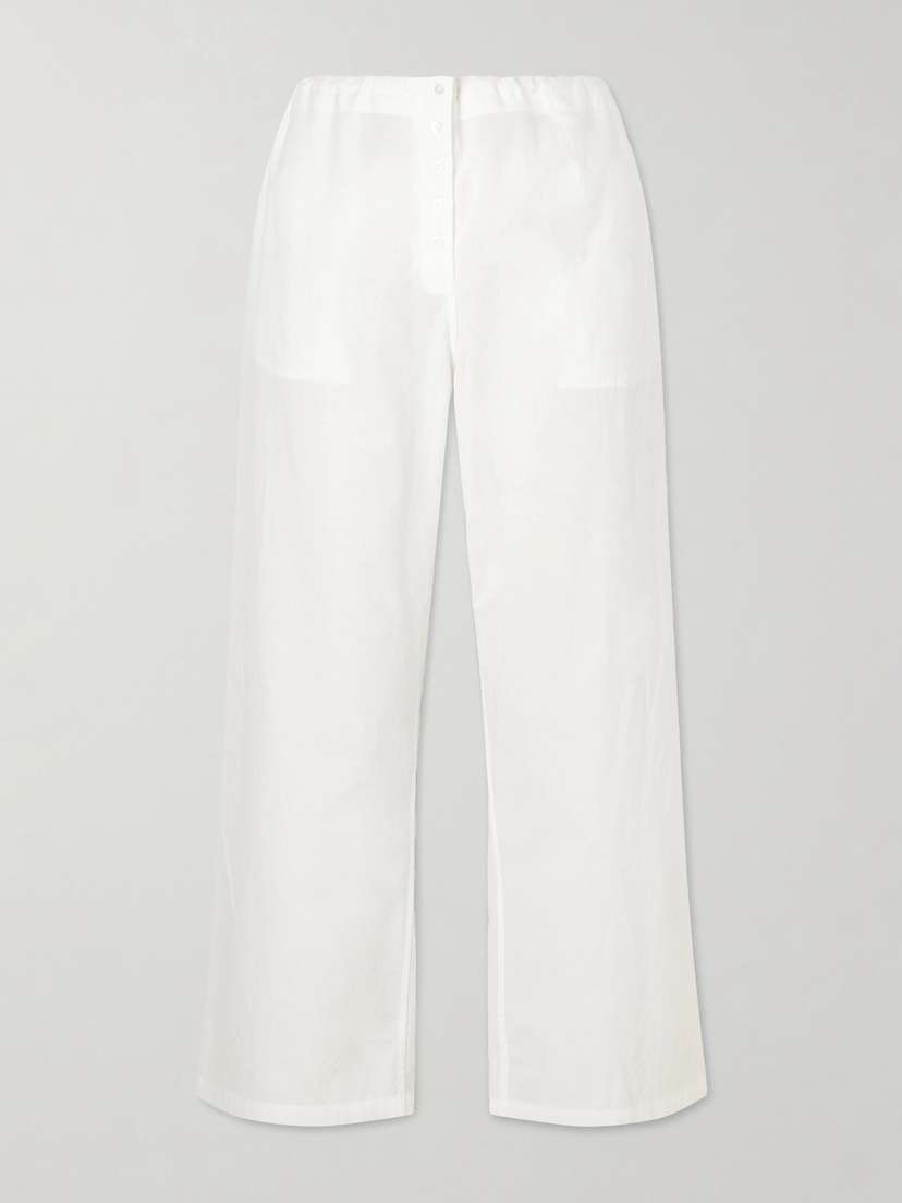 COLLEEN ALLEN Cotton-voile Wide-leg Pants