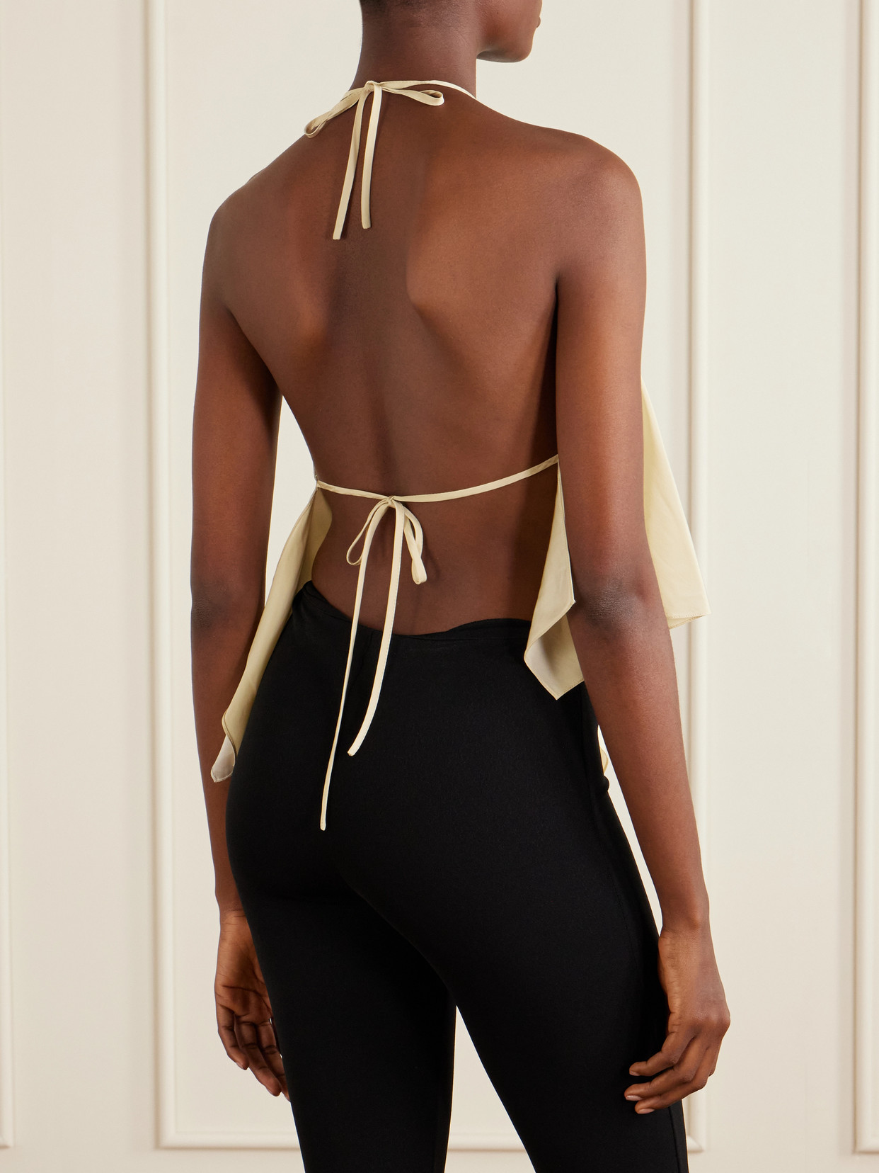 Halter Silk-Blend Blouse