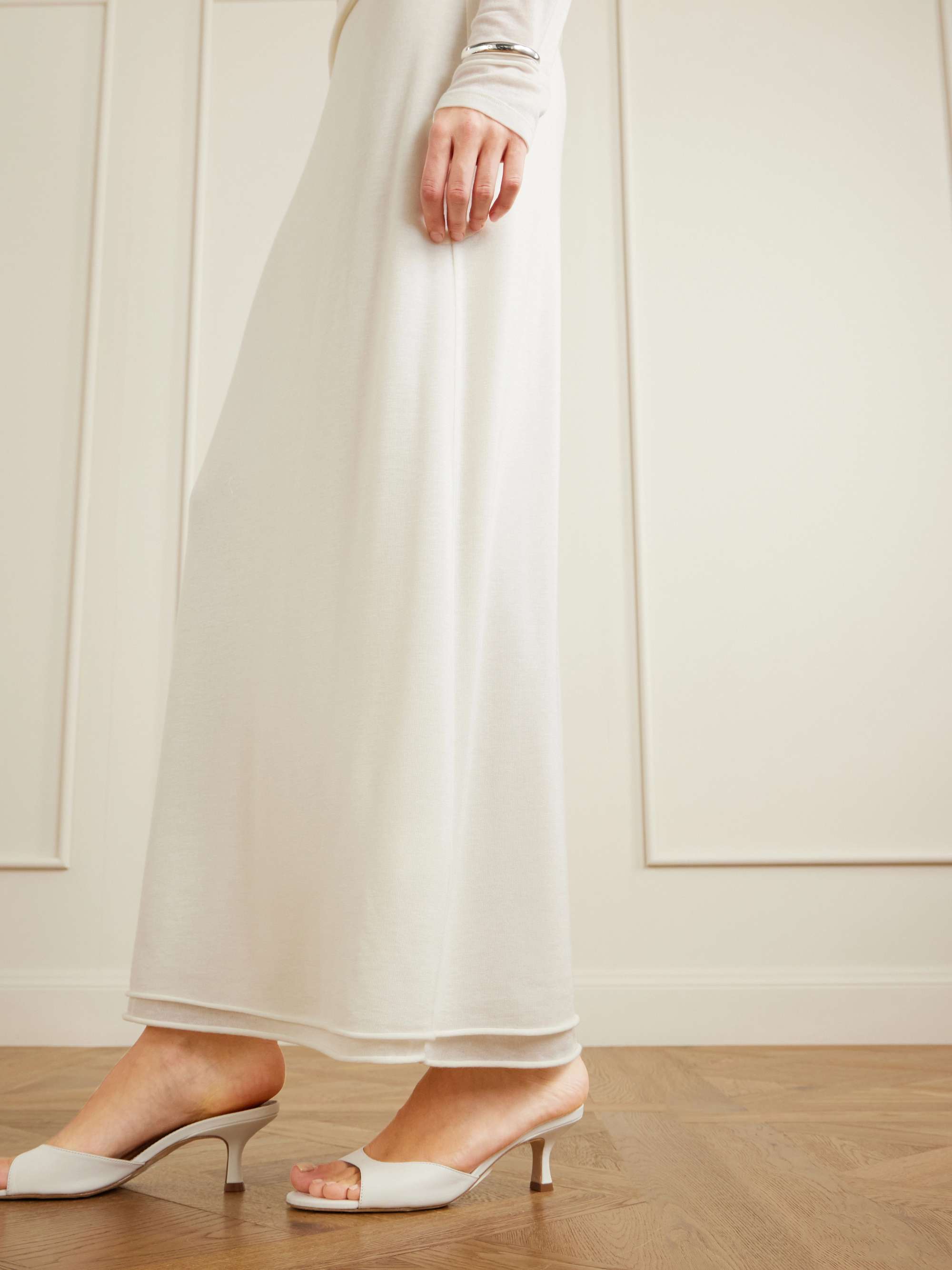 COLLEEN ALLEN Stretch TENCEL™, silk and cashmere-blend maxi skirt