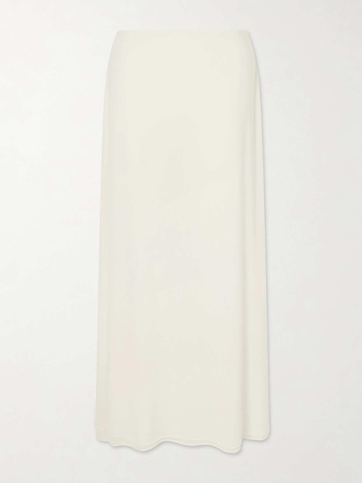 Colleen Allen Stretch Tencel™, Silk And Cashmere-blend Maxi Skirt In White