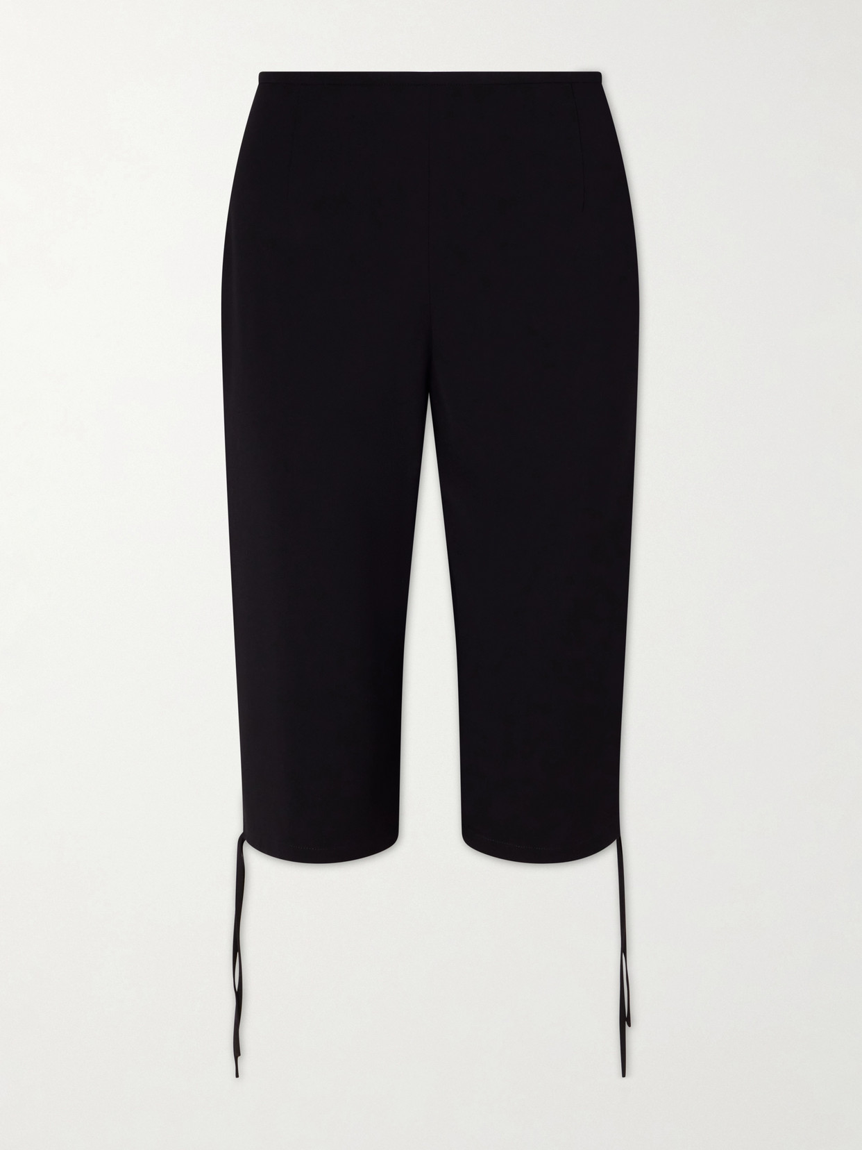 Colleen Allen Theatre Copped Stretch-crepe Straight-leg Pants In Black
