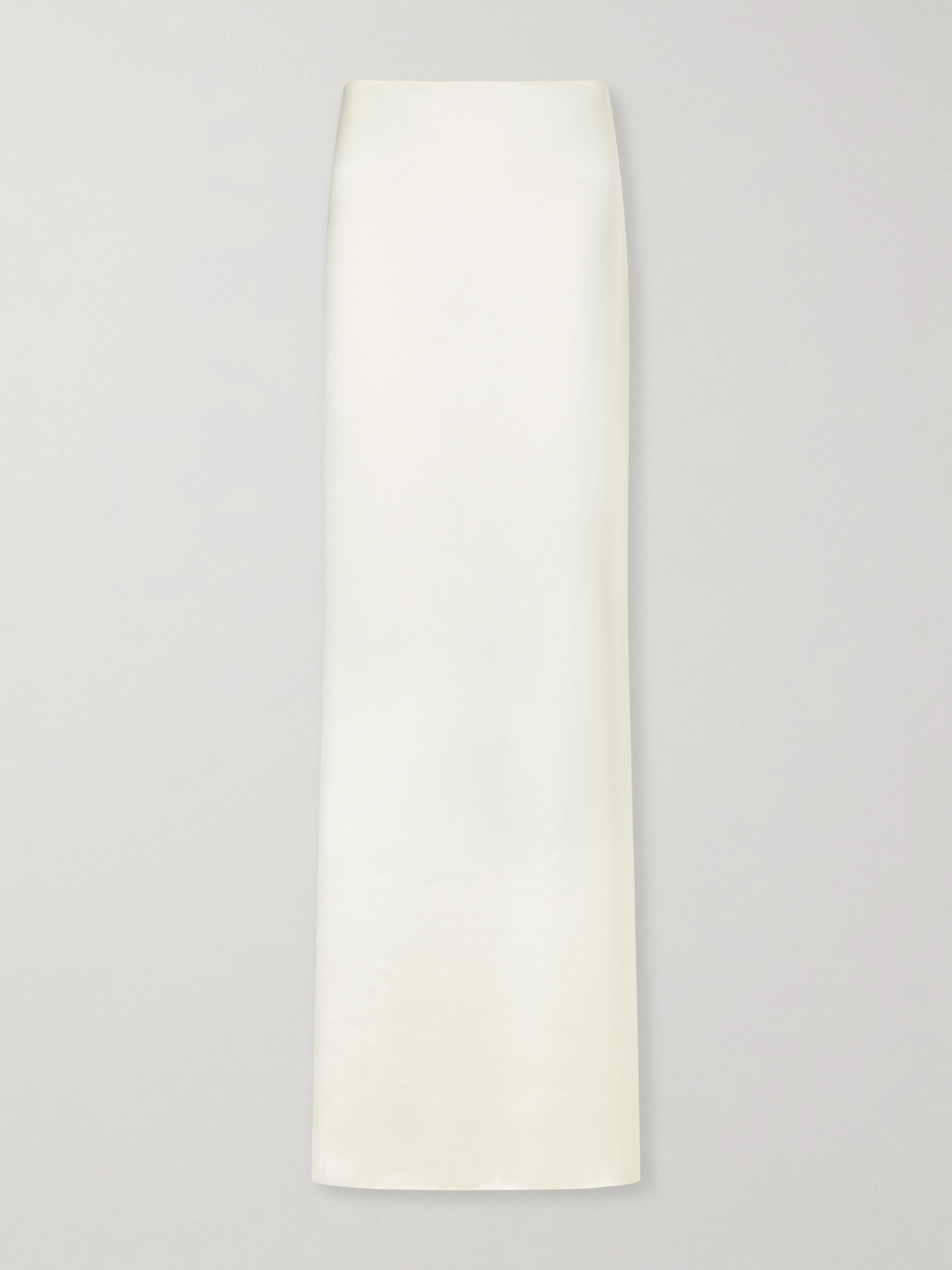 Colleen Allen Lace-trimmed Silk-satin Maxi Skirt In Neutral