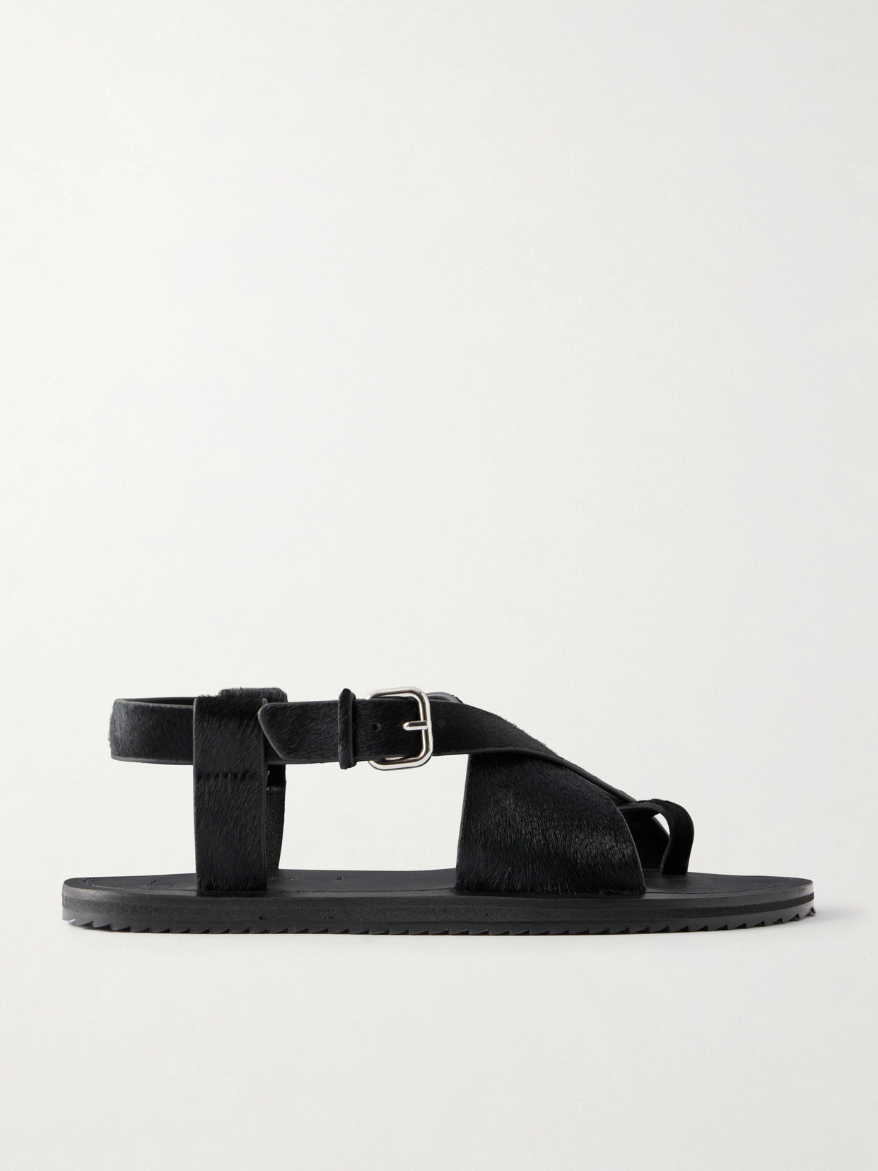 A Emery - Ora Pony Hair Sandals - Black
