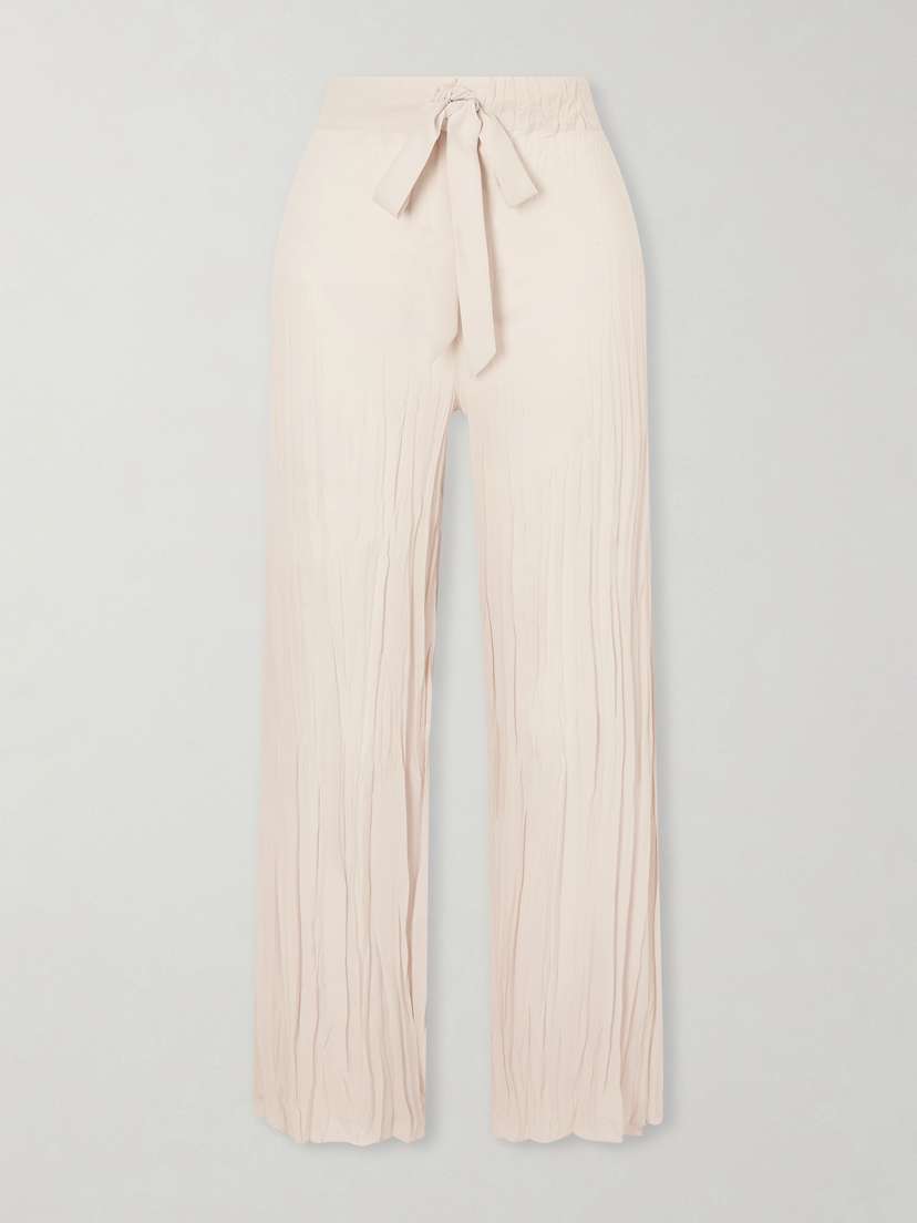 Sharon Wauchob Crinkled Silk-blend Wide-leg