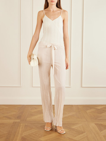 SHARON WAUCHOB Crinkled silk-blend wide-leg