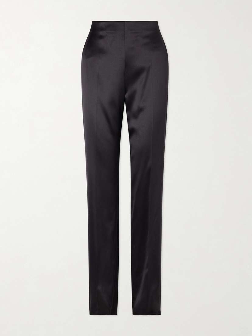 Valentino Garavani Silk-blend Duchesse Straight-leg Pants