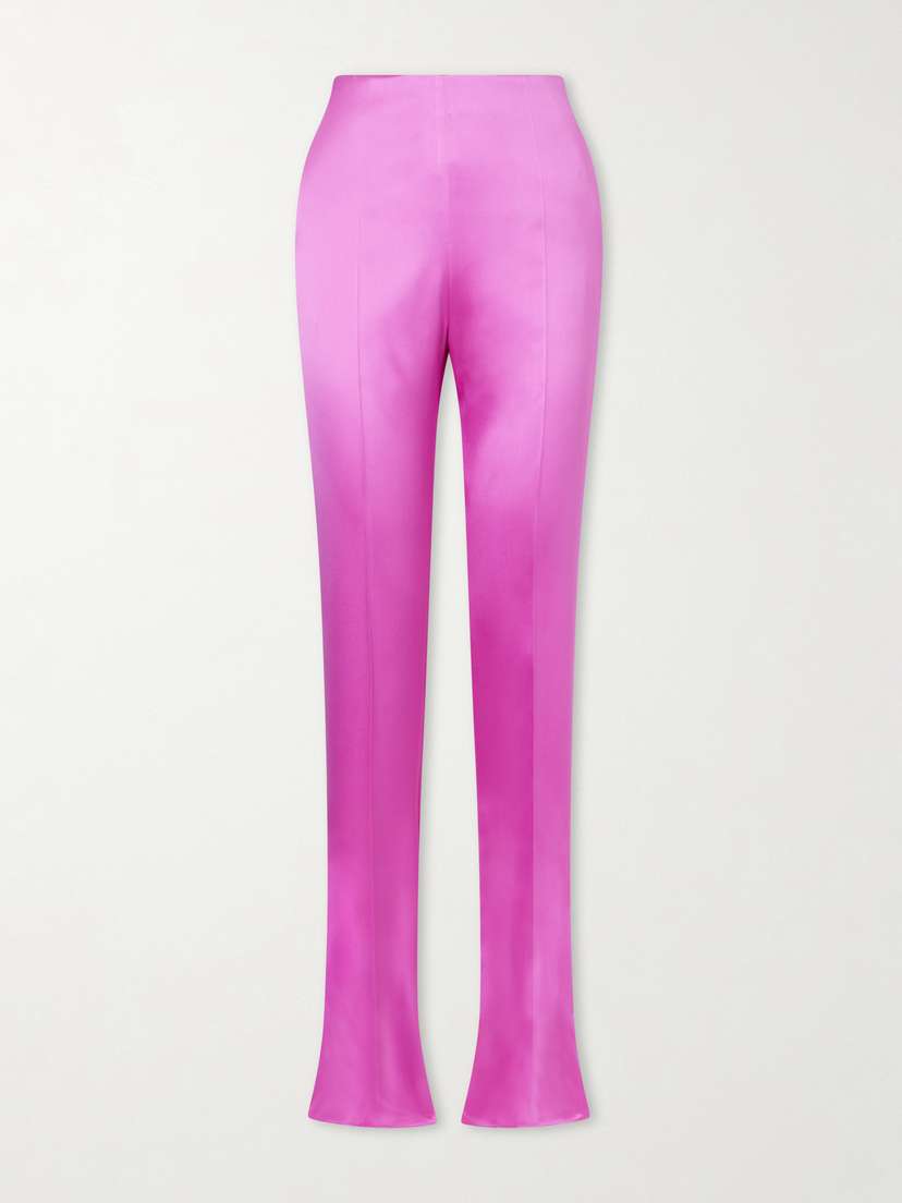 Valentino Garavani Silk-blend Duchesse Straight-leg Pants