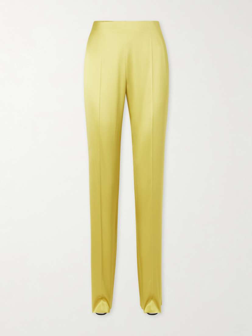 Valentino Garavani Silk-blend Duchesse Straight-leg Pants