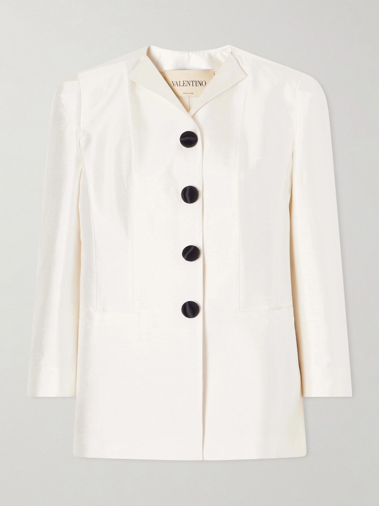 Valentino Silk-shantung Blazer In Multi
