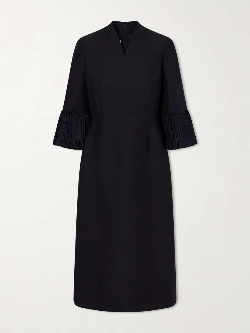 Valentino Garavani Wool And Silk-blend Crepe Midi Dress