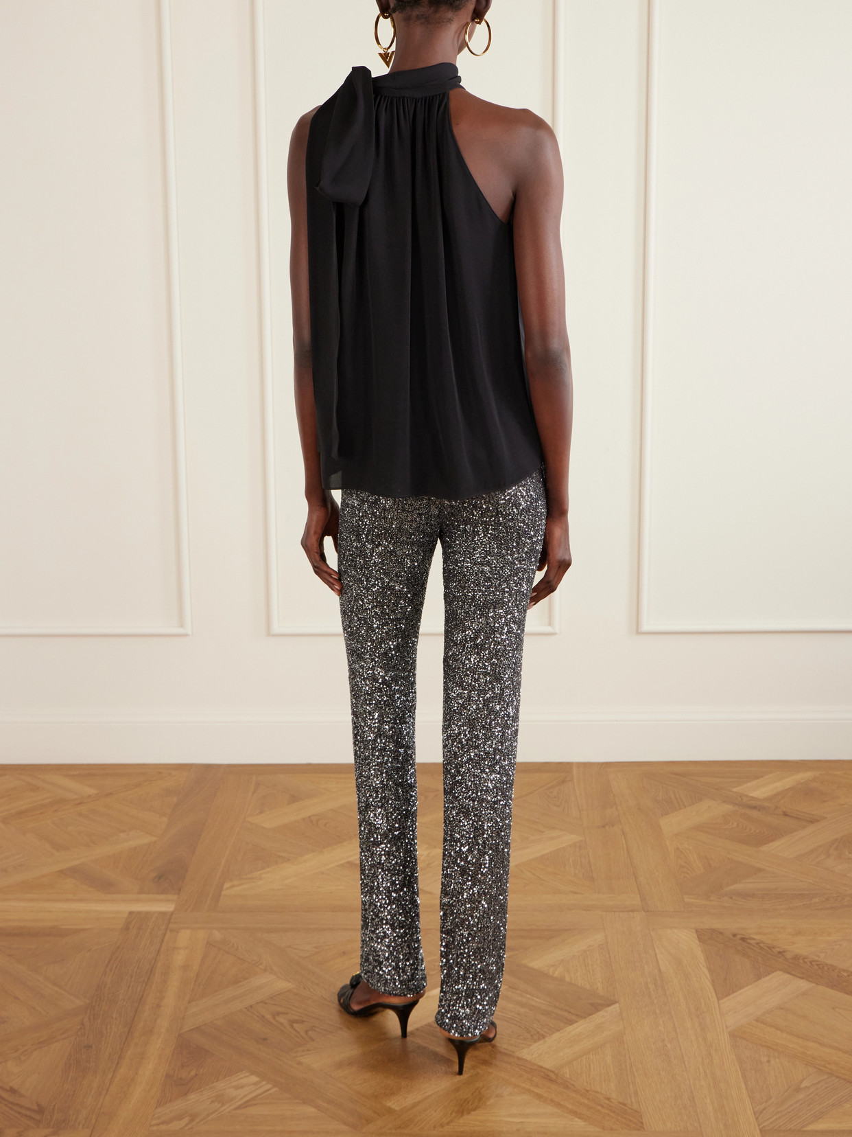 Garavani - Bow-Embellished Silk-Georgette Top