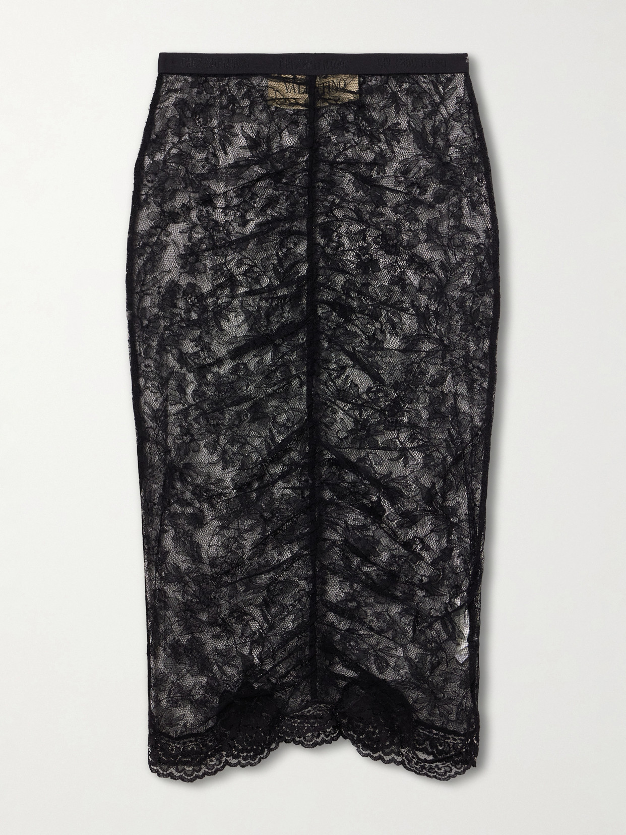 Valentino Lace Midi Skirt In Black