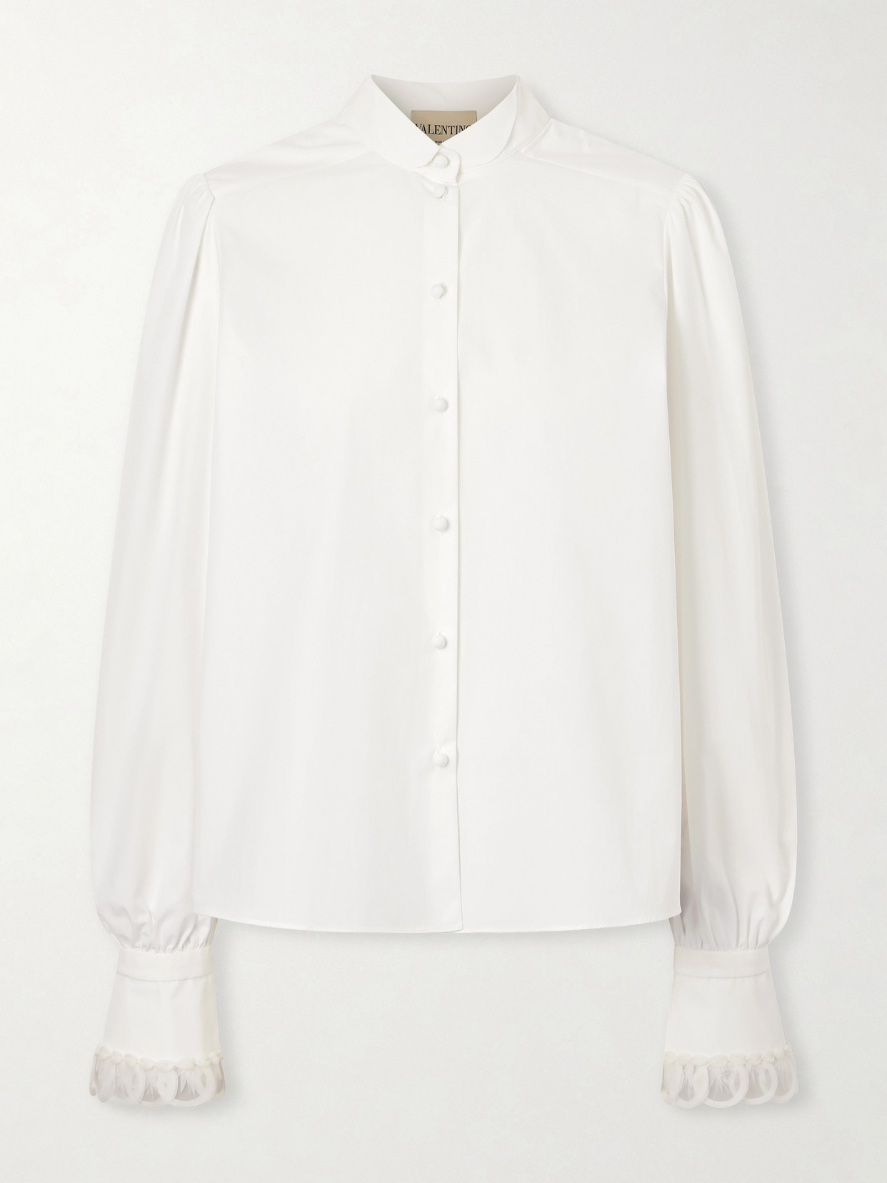 Valentino Cotton-poplin Shirt In White
